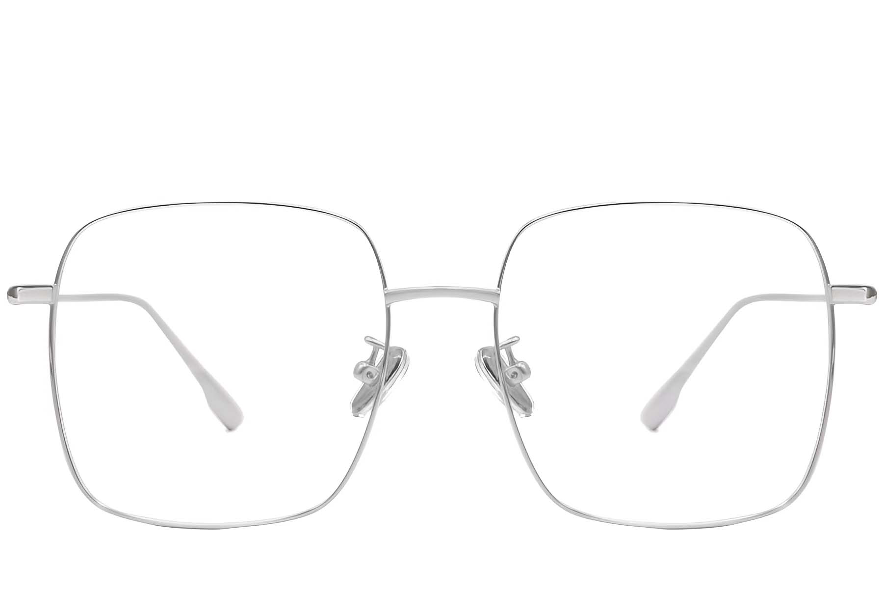 BS1913-0170_Silver_Rectangular_Titanium_Glasses_front