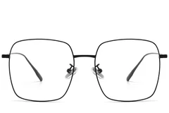 BS1913-0172_Black_Rectangular_Titanium_Glasses_front