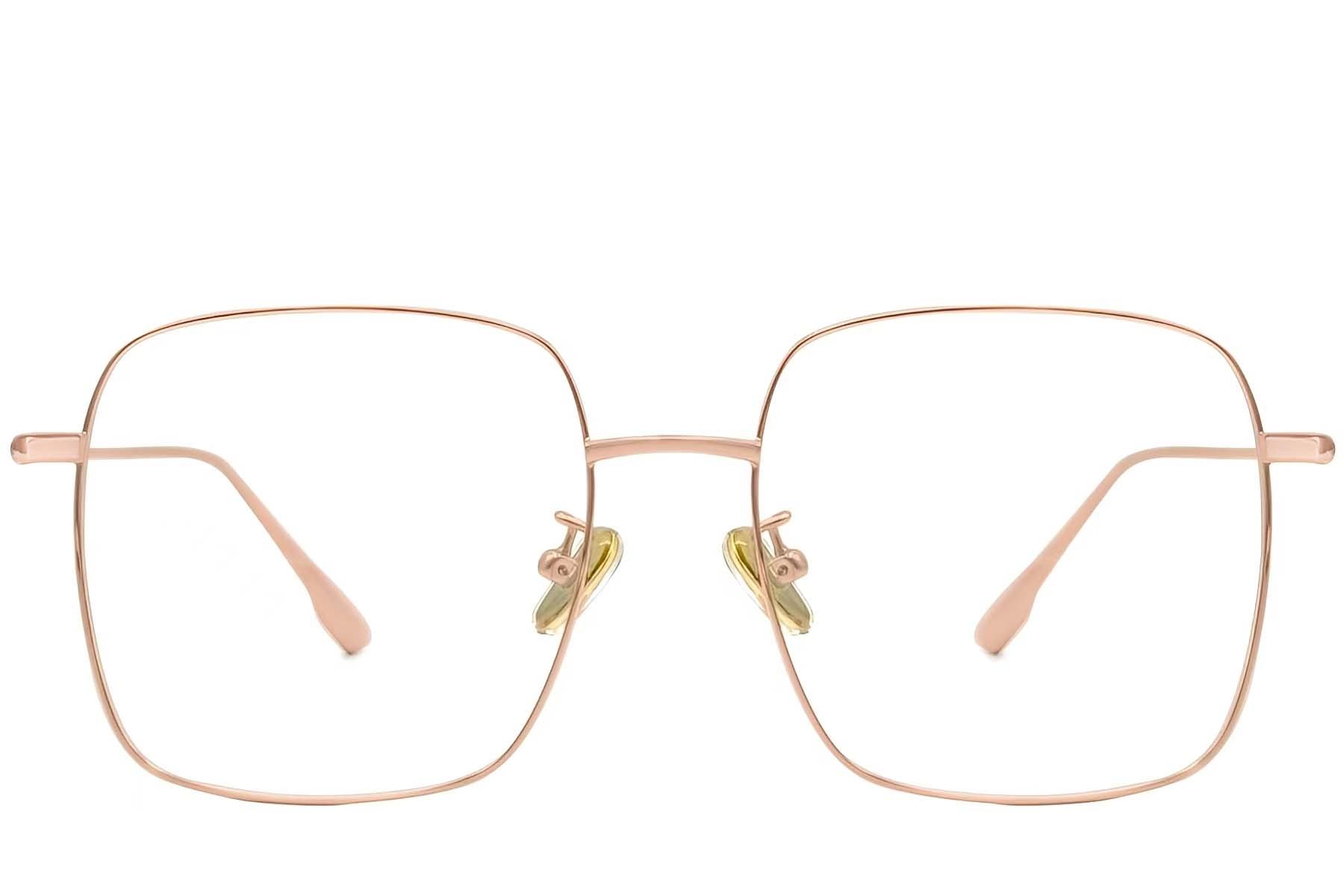 BS1913-0173_Pink_Rectangular_Titanium_Glasses_front