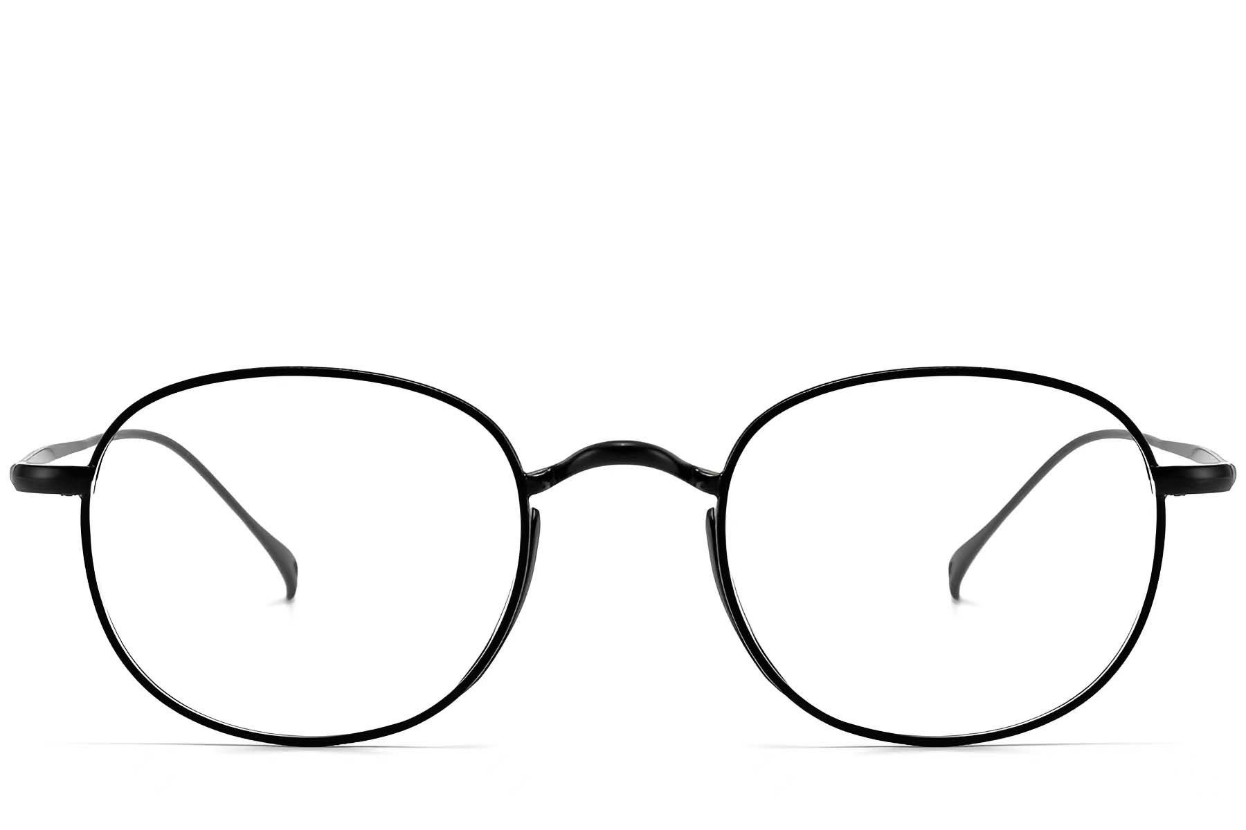 BS1913-0180_Black_Oval_Titanium_Glasses_front