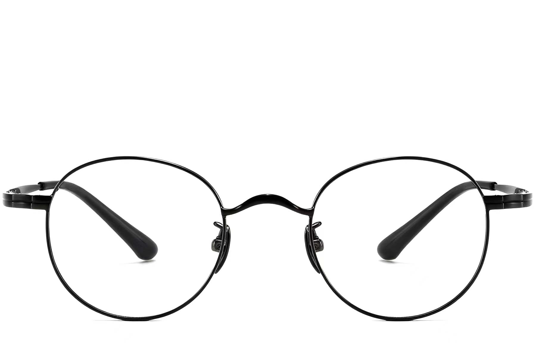 BS1913-0193_Black_Oval_Titanium_Glasses_front