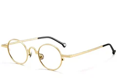 Lunettes rondes en titane doré #BS1913-0200