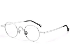 Lunettes rondes en titane argenté #BS1913-0202