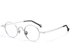 Occhiali rotondi in titanio color argento #BS1913-0202