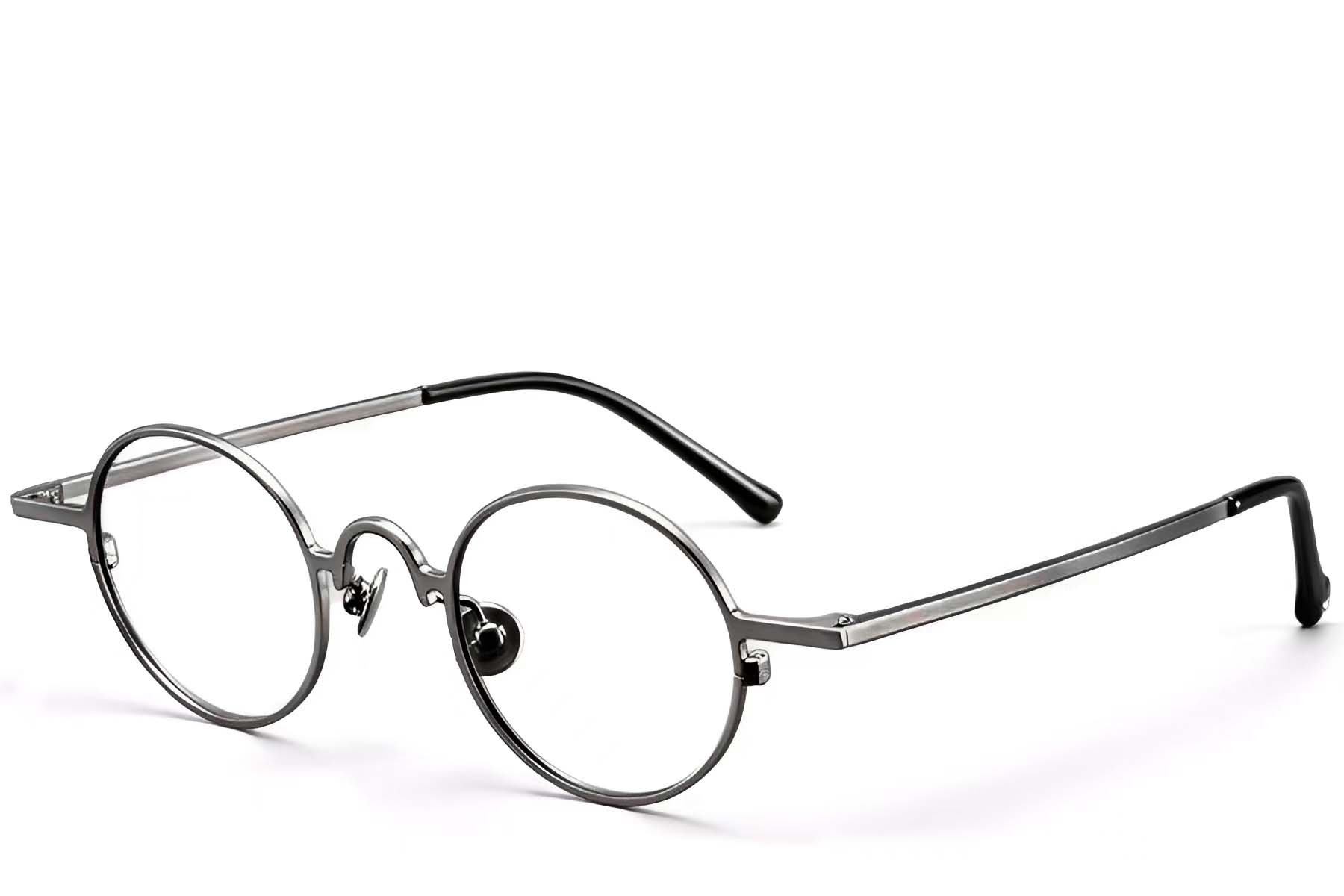 Round Grey Titanium Glasses #BS1913-0203