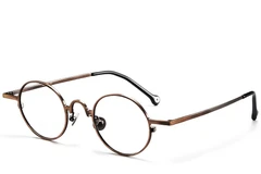 Gafas redondas de cobre y titanio #BS1913-0204