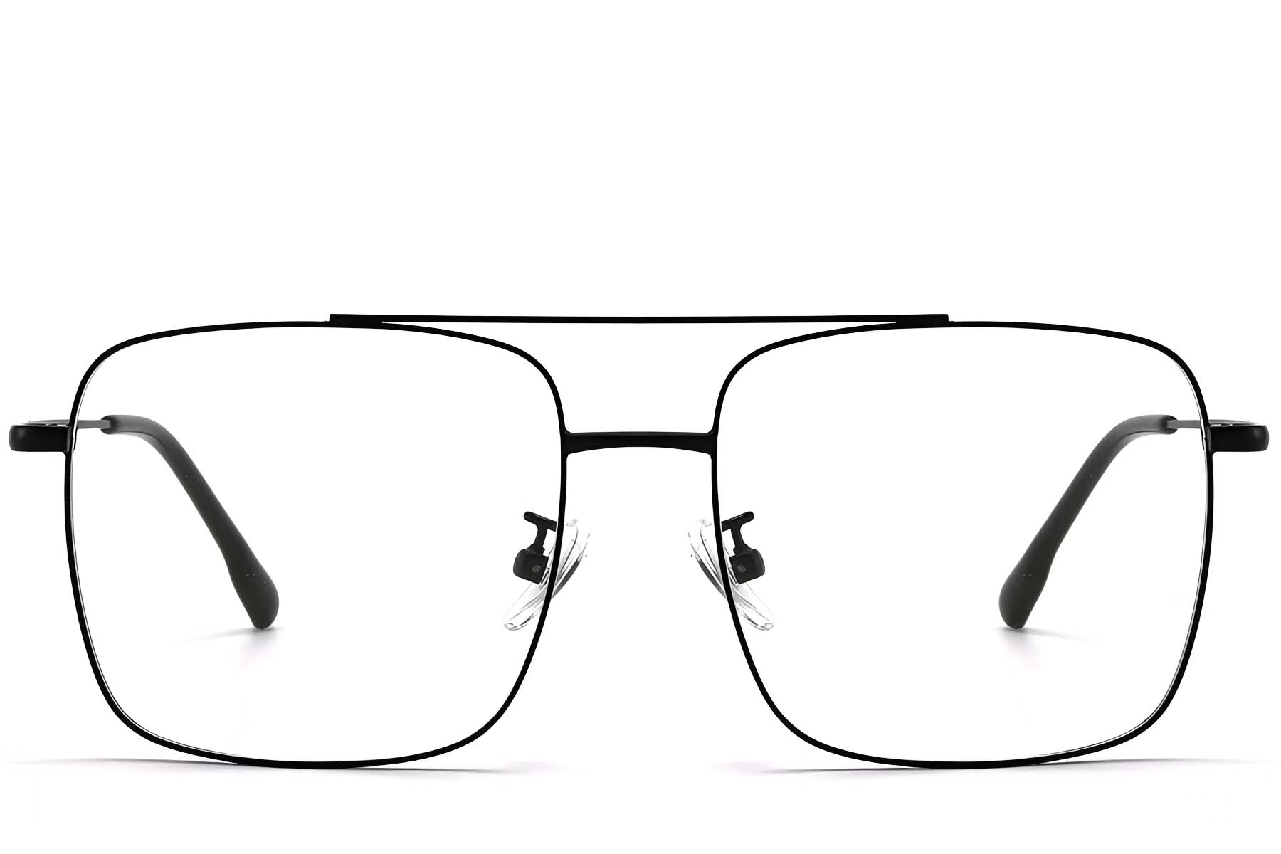 BS1913-0207_Black_Aviator_Titanium_Glasses_front