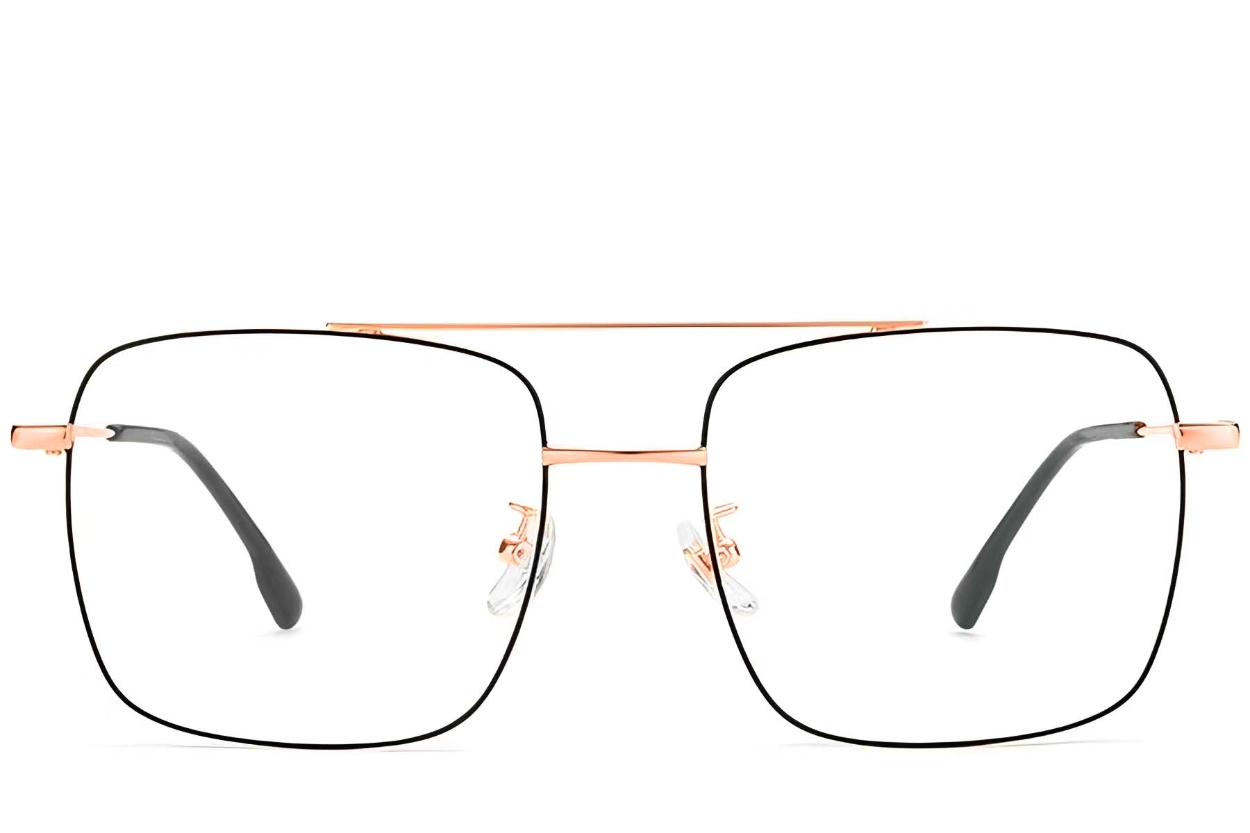 BS1913-0211_Black_Aviator_Titanium_Glasses_front