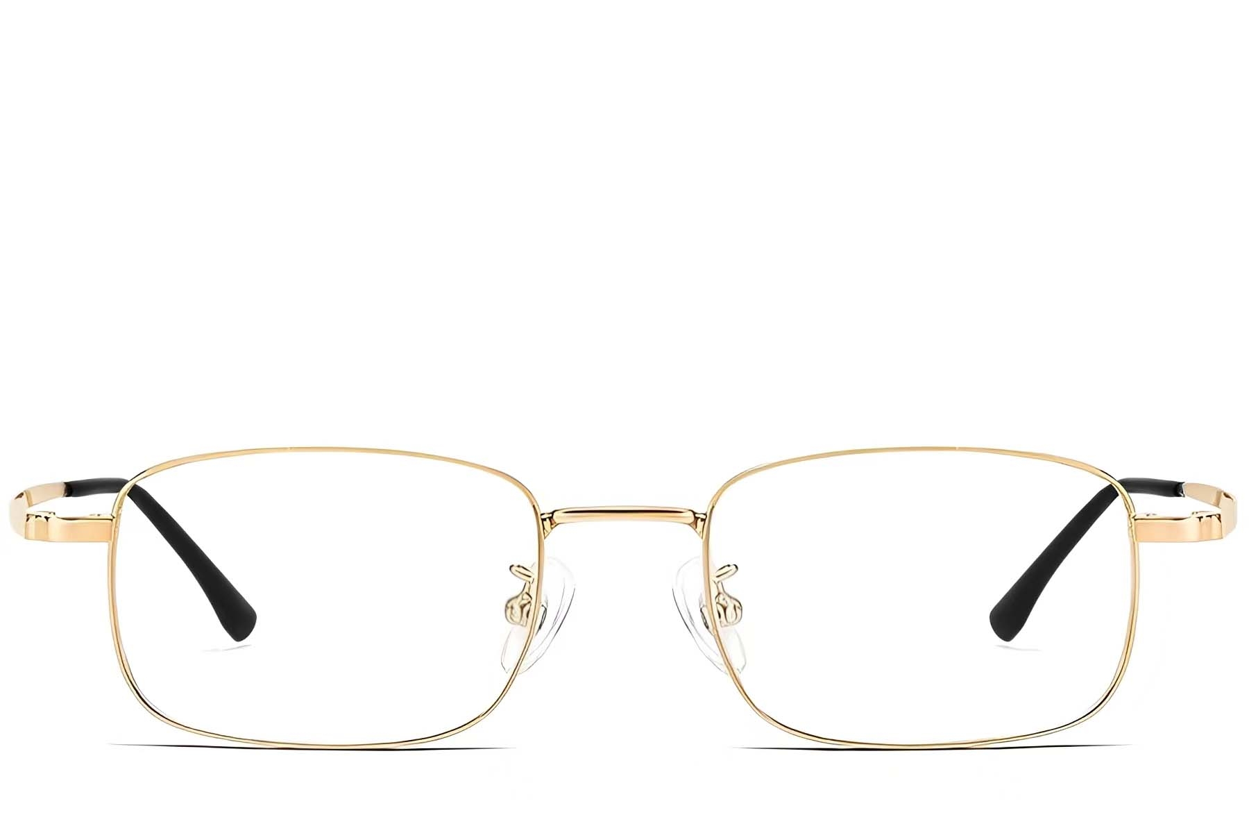 BS1913-0212_Golden_Rectangular_Titanium_Glasses_front