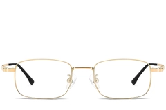 BS1913-0212_Golden_Rectangular_Titanium_Glasses_front