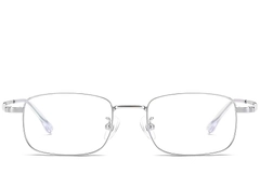 BS1913-0214_Silver_Rectangular_Titanium_Glasses_front