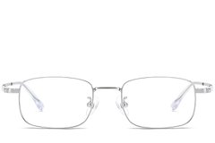 BS1913-0214_Silver_Rectangular_Titanium_Glasses_front