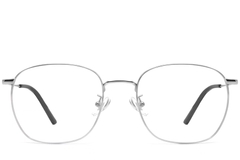 BS1913-0225_Silver_Rectangular_Titanium_Glasses_front