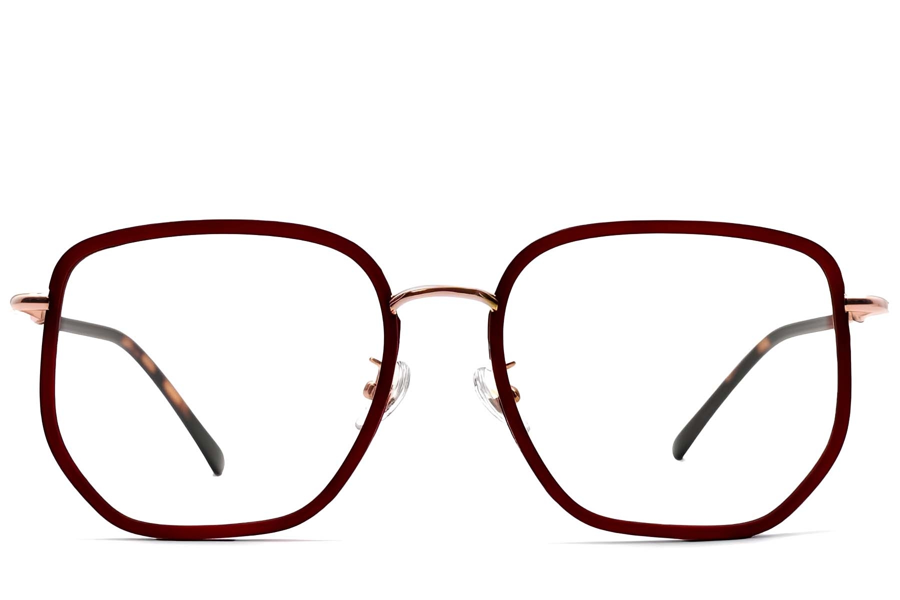 BS1913-0232_Red_Geometric_Metal_Glasses_front