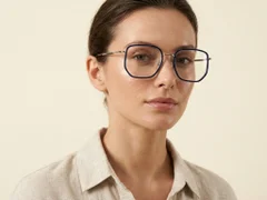Geometric Blue Metal Glasses #BS1913-0234