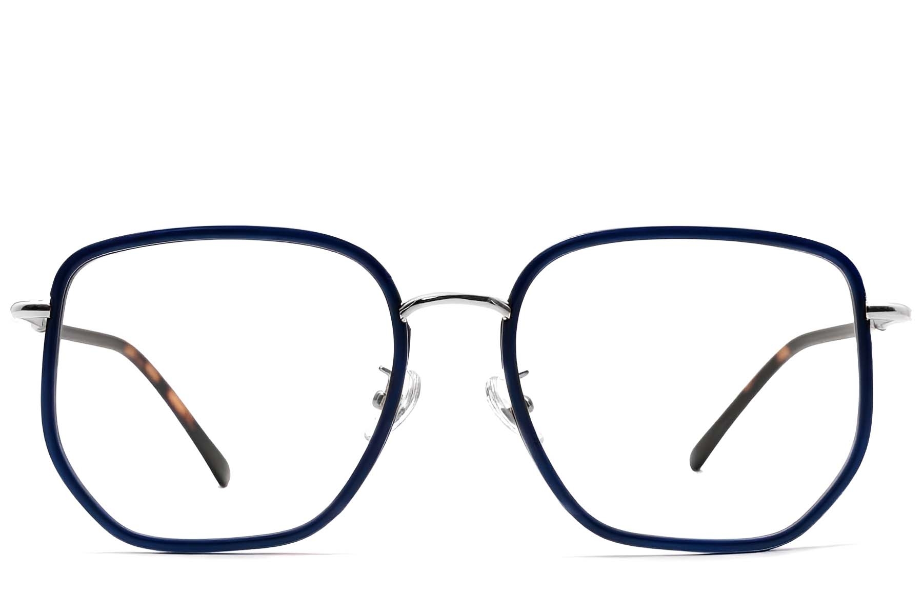 BS1913-0234_Blue_Geometric_Metal_Glasses_front