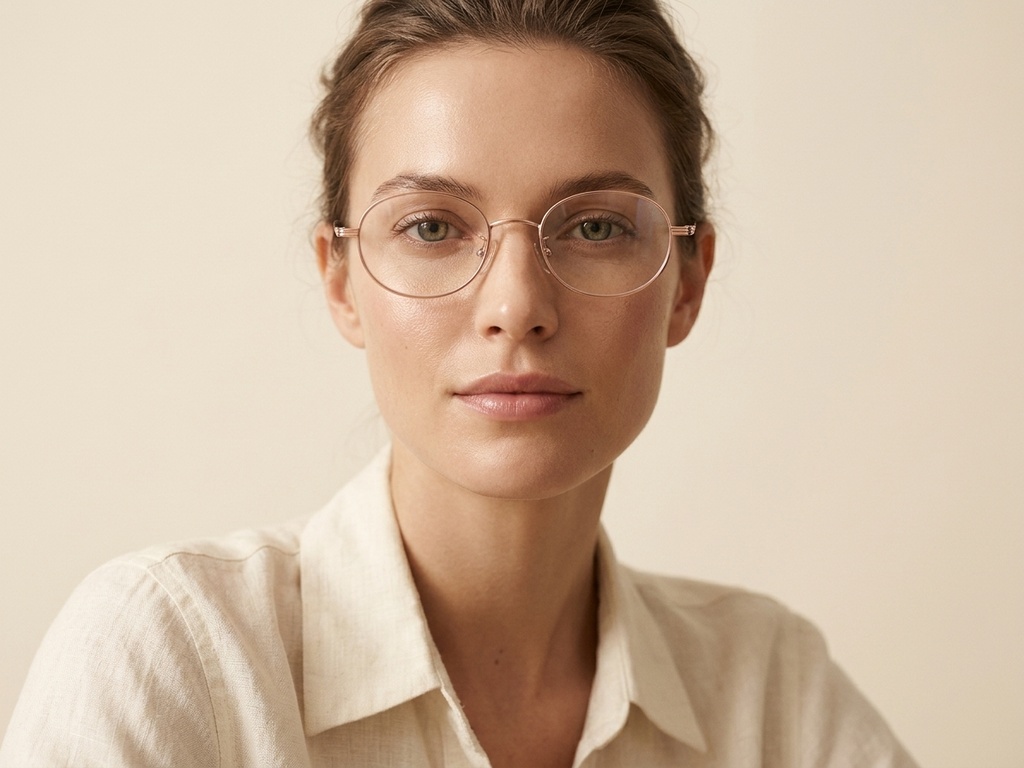 Gafas ovaladas de titanio rosa #BS1913-0252