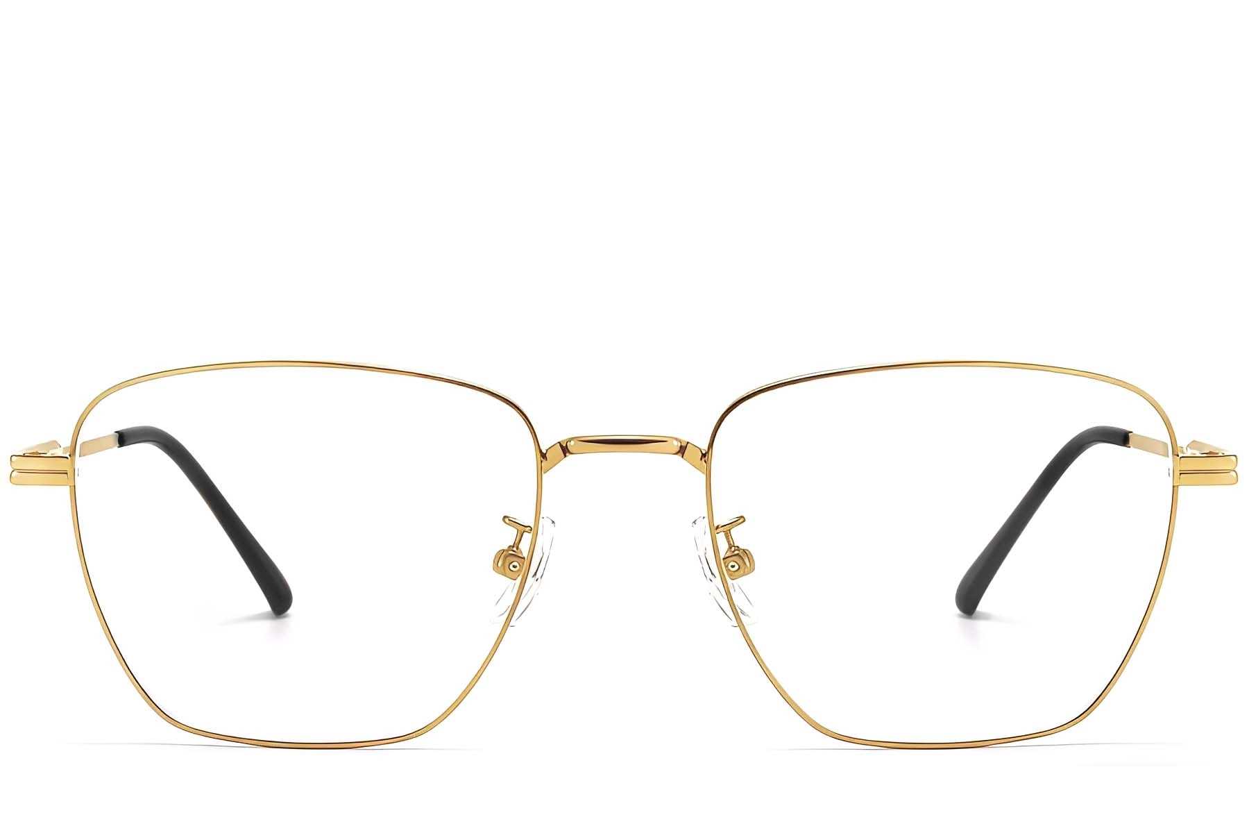 BS1913-0284_Golden_Rectangular_Titanium_Glasses_front