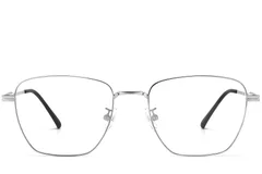 BS1913-0286_Silver_Rectangular_Titanium_Glasses_front