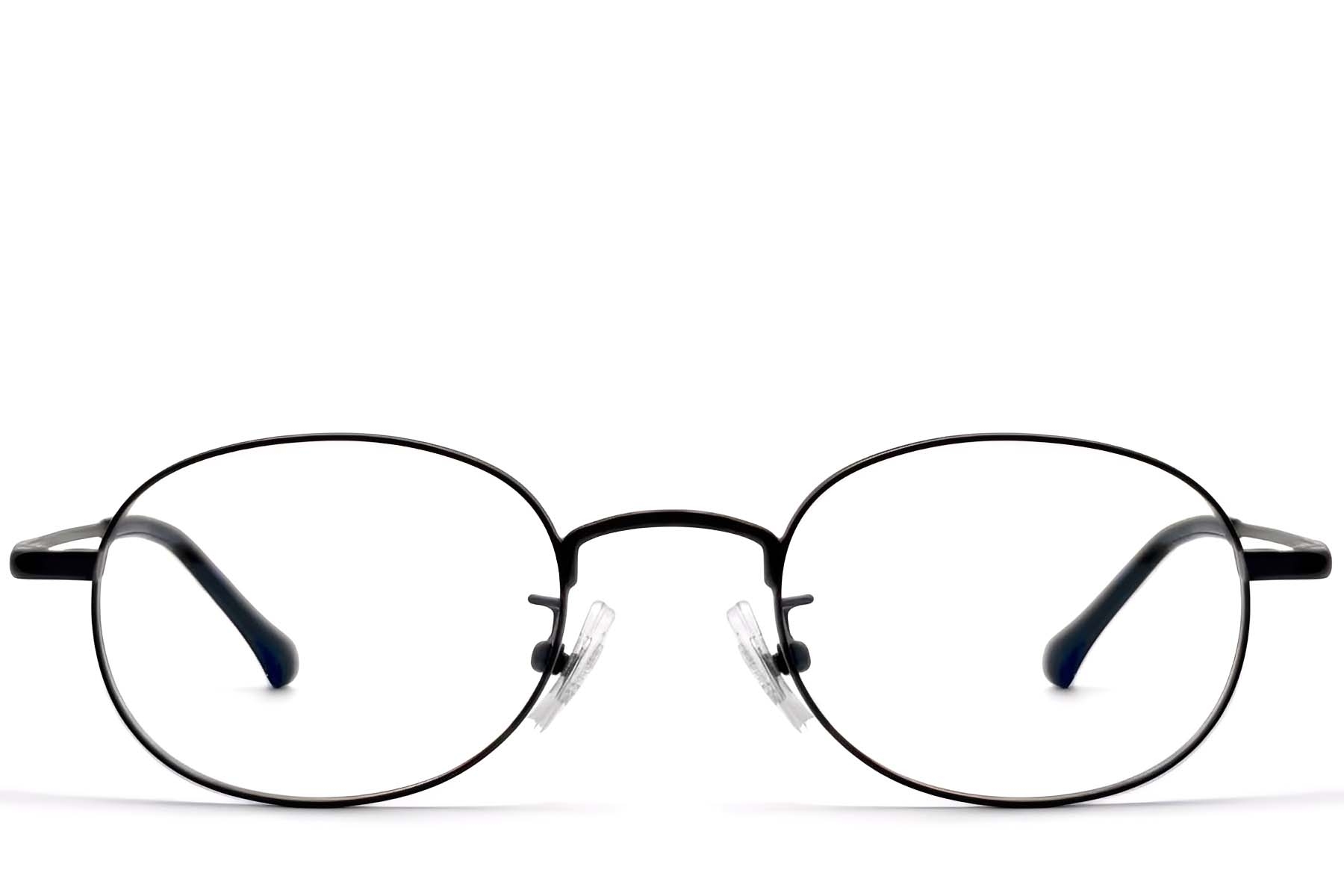 BS1913-0292_Black_Oval_Titanium_Glasses_front