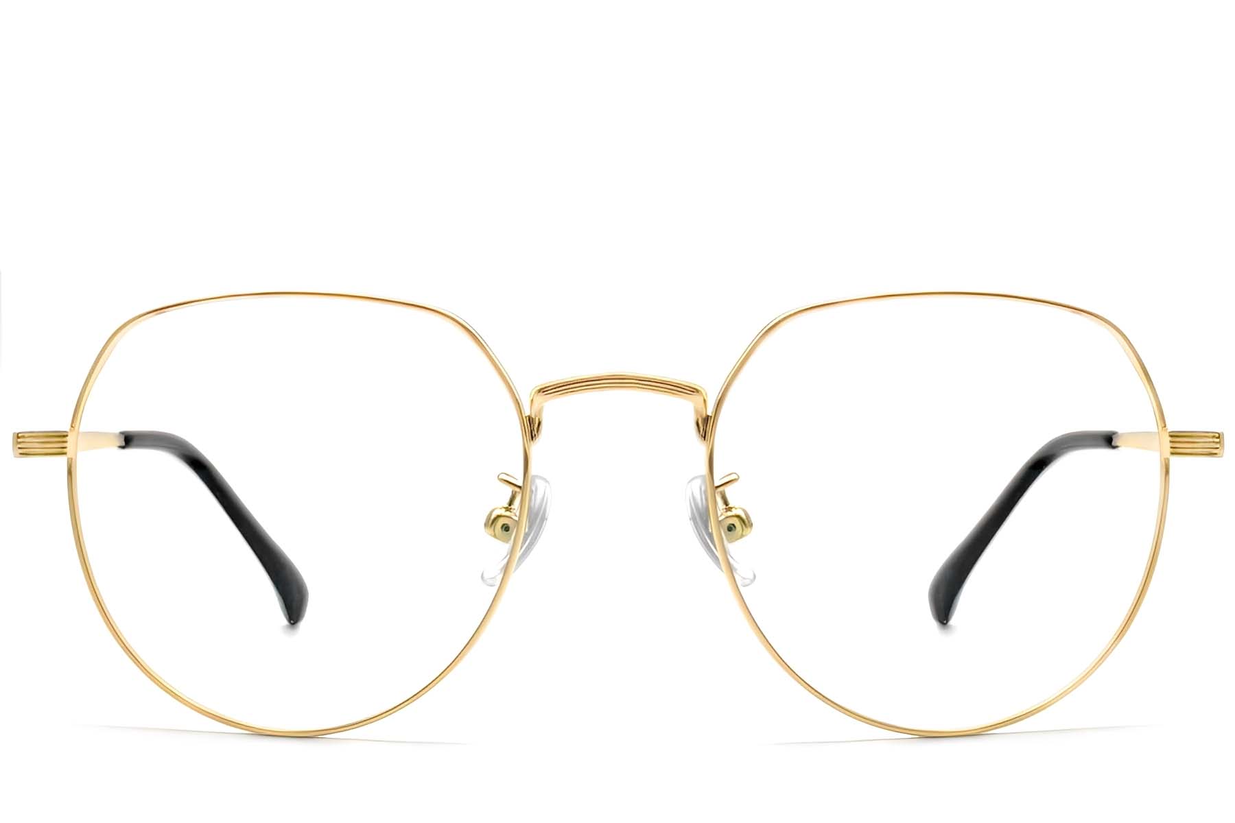 BS1913-0300_Golden_Geometric_Titanium_Glasses_front