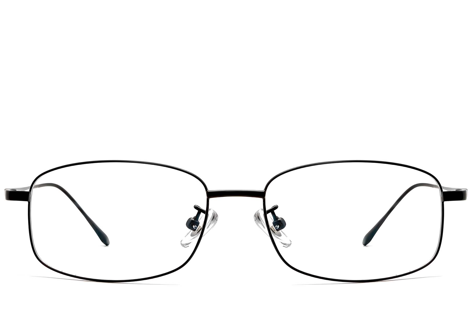 BS1913-0311_Black_Rectangular_Titanium_Glasses_front