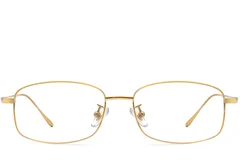 BS1913-0313_Golden_Rectangular_Titanium_Glasses_front