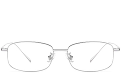 BS1913-0314_Silver_Rectangular_Titanium_Glasses_front