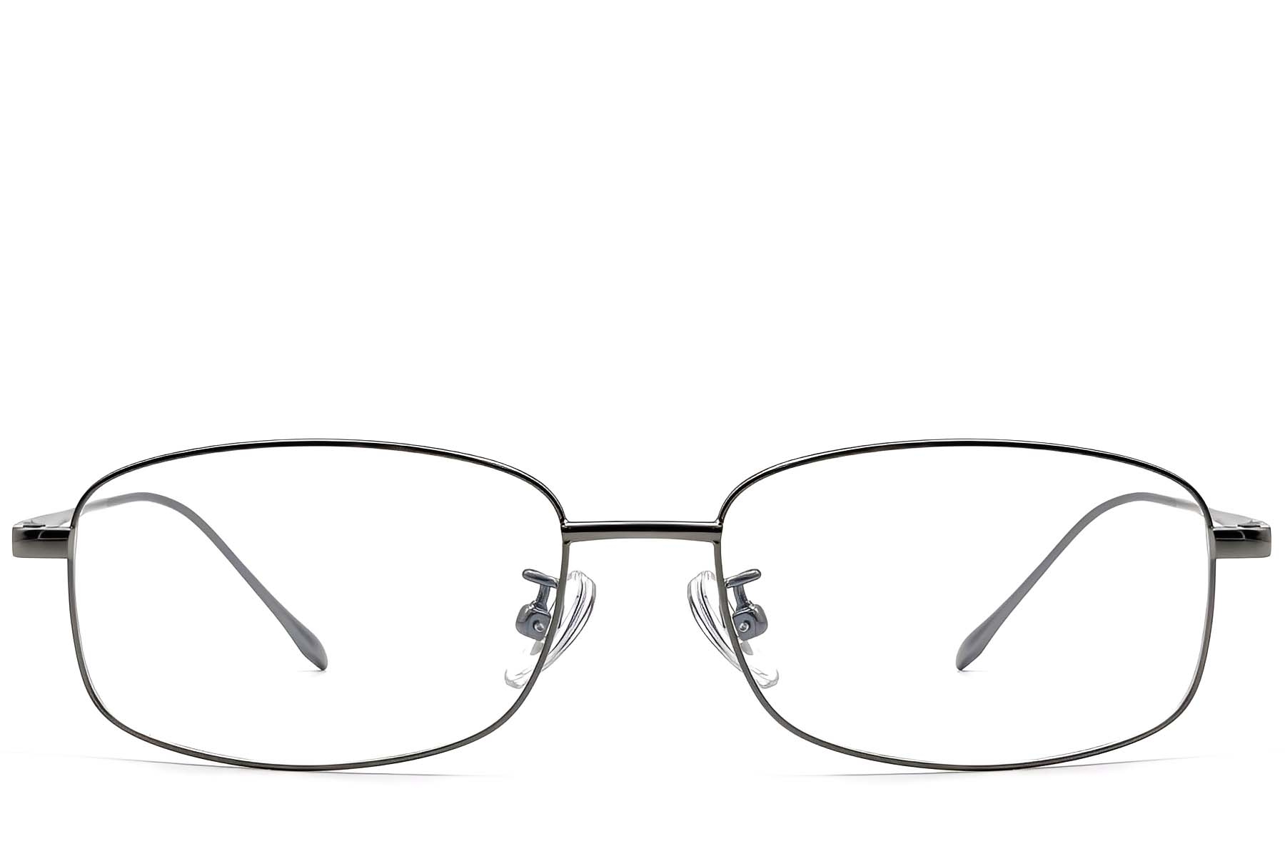 BS1913-0315_Grey_Rectangular_Titanium_Glasses_front