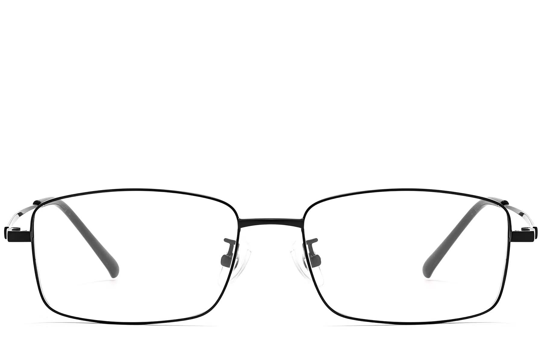 BS1913-0317_Black_Rectangular_Titanium_Glasses_front