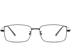 BS1913-0317_Black_Rectangular_Titanium_Glasses_front