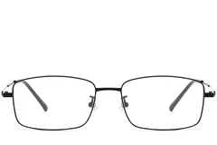 BS1913-0317_Black_Rectangular_Titanium_Glasses_front