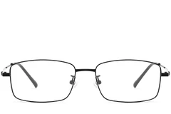 BS1913-0317_Black_Rectangular_Titanium_Glasses_front