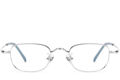 BS1913-0330_Silver_Rectangular_Titanium_Glasses_front