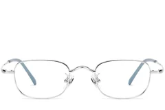 BS1913-0330_Silver_Rectangular_Titanium_Glasses_front