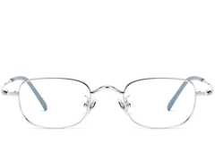 BS1913-0330_Silver_Rectangular_Titanium_Glasses_front