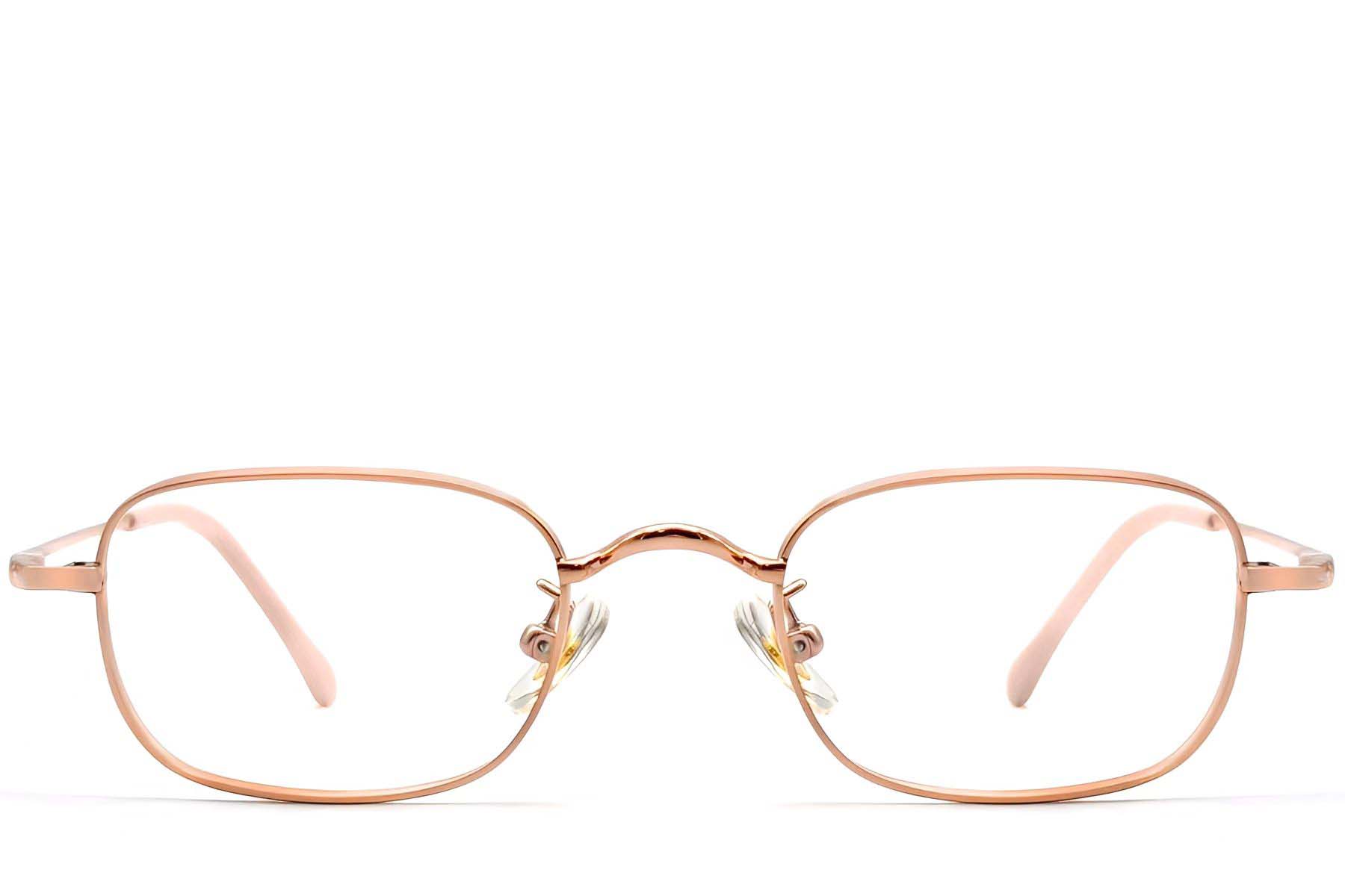 BS1913-0331_Pink_Rectangular_Titanium_Glasses_front
