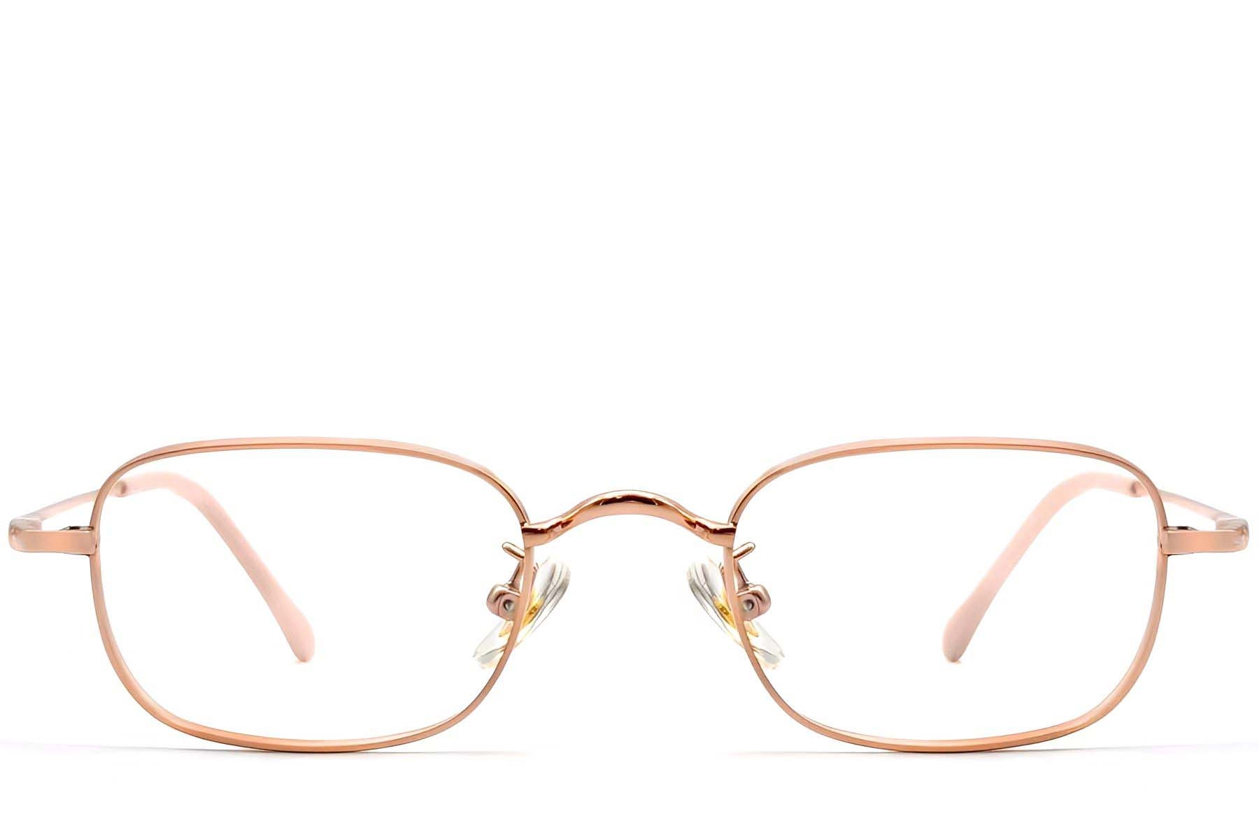 BS1913-0331_Pink_Rectangular_Titanium_Glasses_front