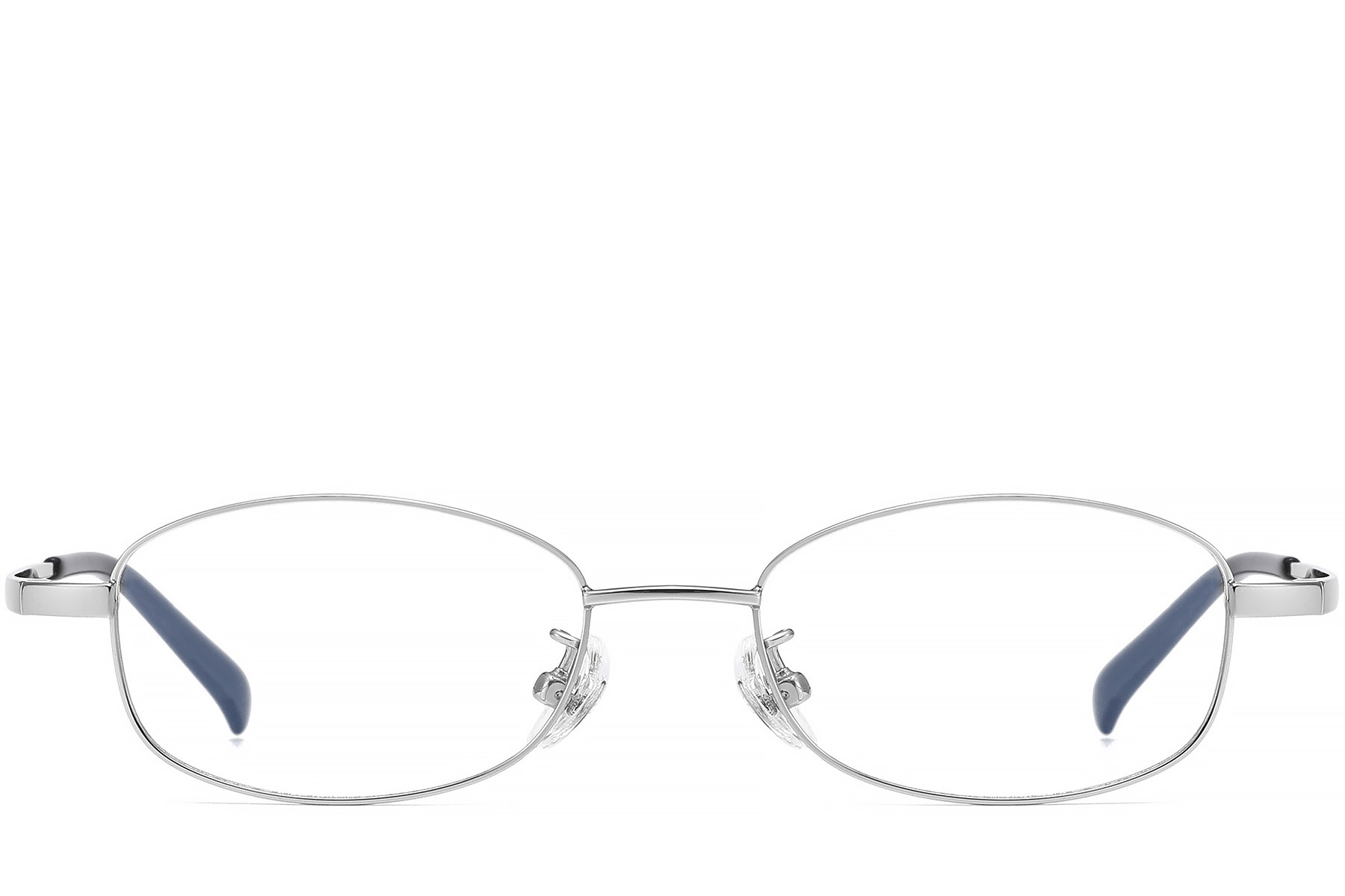 BS1913-0340_Silver_Rectangular_Titanium_Glasses_front