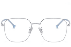 BS1913-0344_Silver_Rectangular_Metal_Glasses_front