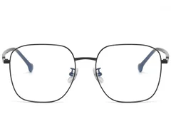 BS1913-0345_Black_Rectangular_Metal_Glasses_front