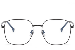 BS1913-0345_Black_Rectangular_Metal_Glasses_front
