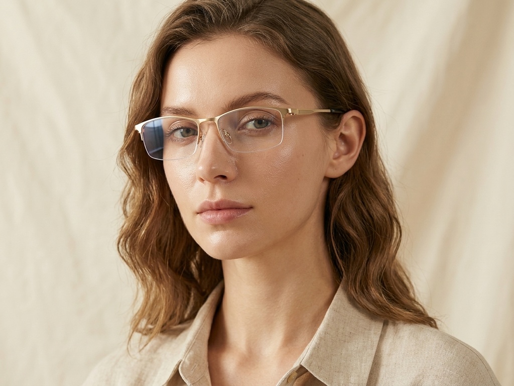 BS1913-0347_Golden_Semi-rimless_Titanium_Glasses-tryon_female