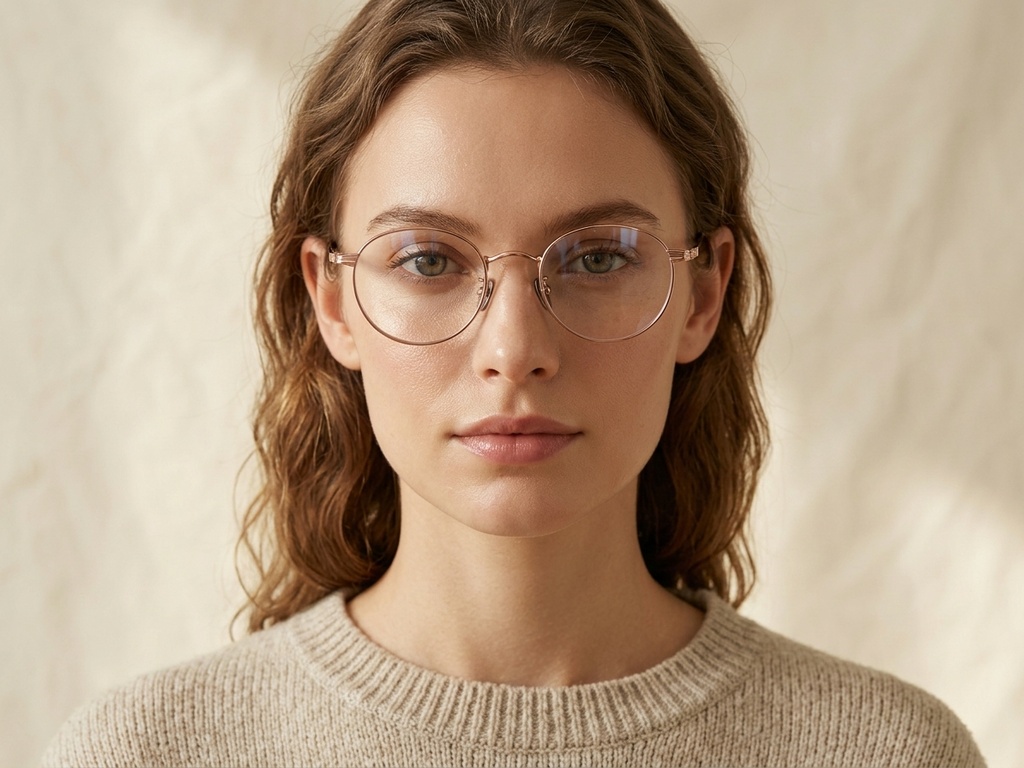 BS1913-0350_Pink_Oval_Titanium_Glasses-tryon_female