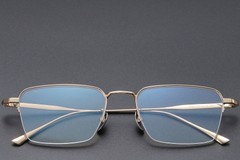 BS1913-0355_Golden_Semi-rimless_Titanium_Glasses_front
