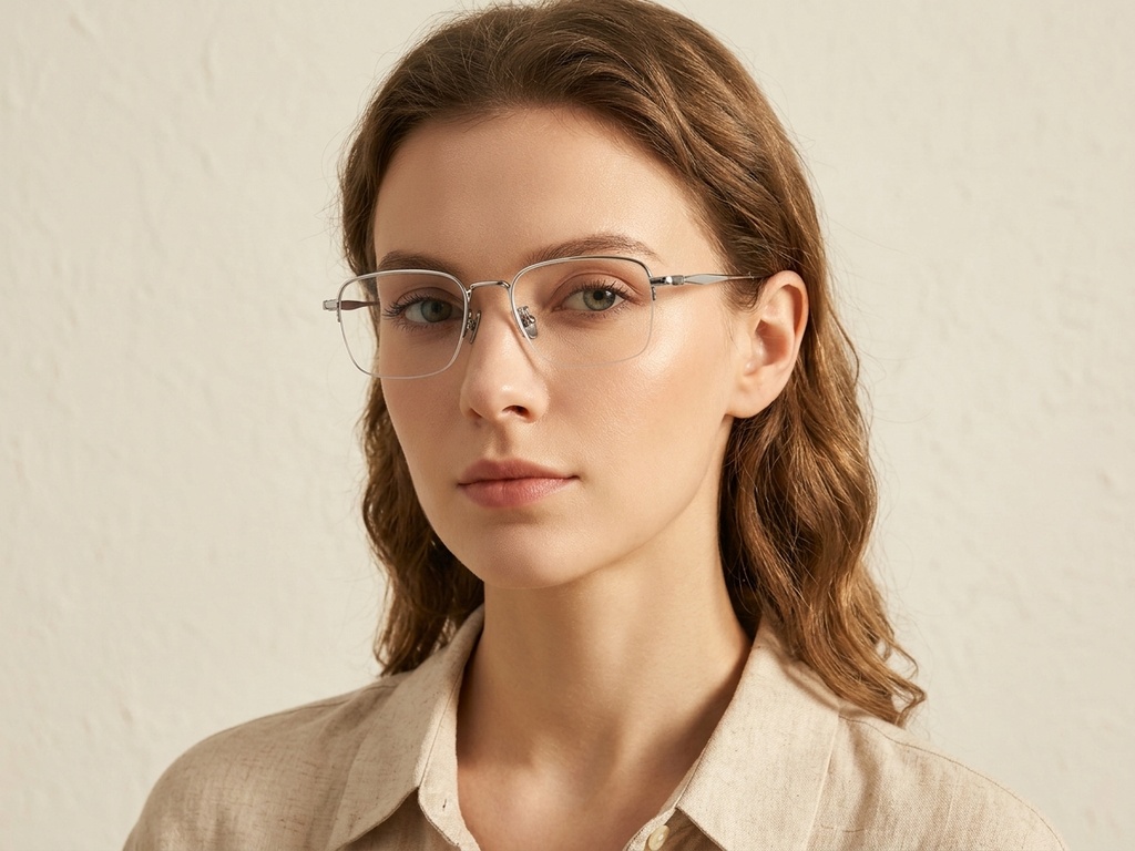 BS1913-0356_Silver_Semi-rimless_Titanium_Glasses-tryon_female