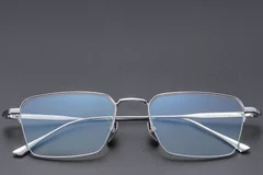 BS1913-0356_Silver_Semi-rimless_Titanium_Glasses_front