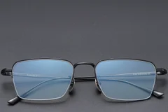 BS1913-0357_Black_Semi-rimless_Titanium_Glasses_front