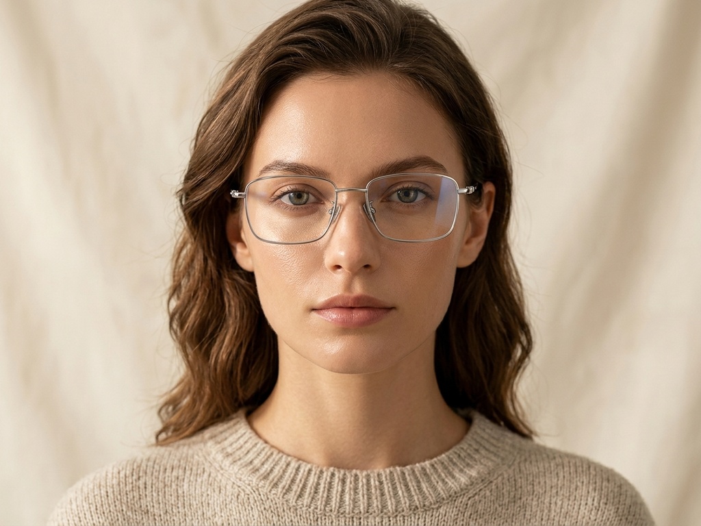 BS1913-0358_Grey_Semi-rimless_Titanium_Glasses-tryon_female