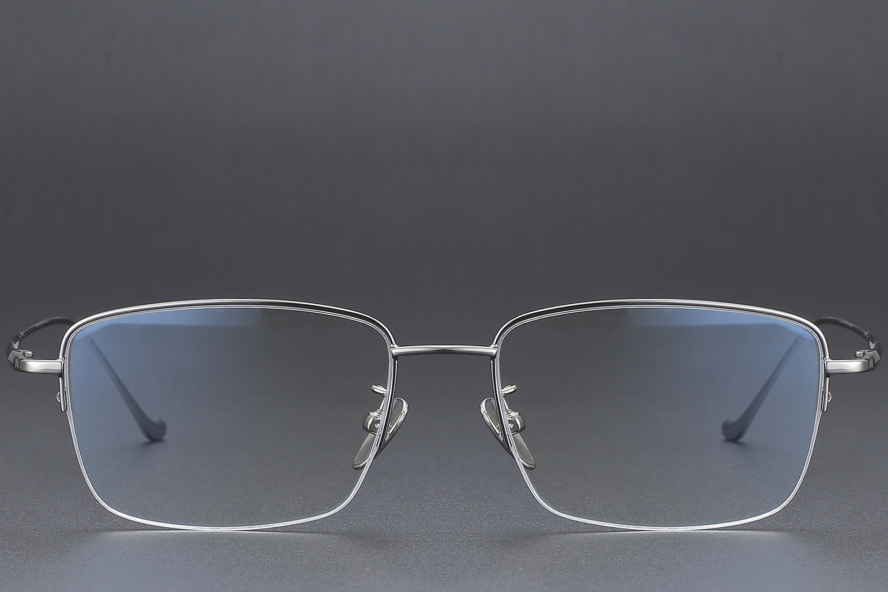BS1913-0358_Grey_Semi-rimless_Titanium_Glasses_front